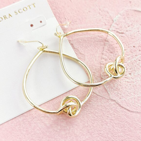 Kendra Scott Presleigh Love Knot Gold Earrings - Picture 2 of 3